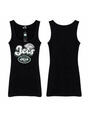 NFL Team Apparel Tank Top Women’s XL Black Ribbed Cotton Football Fan Jersey Tee
